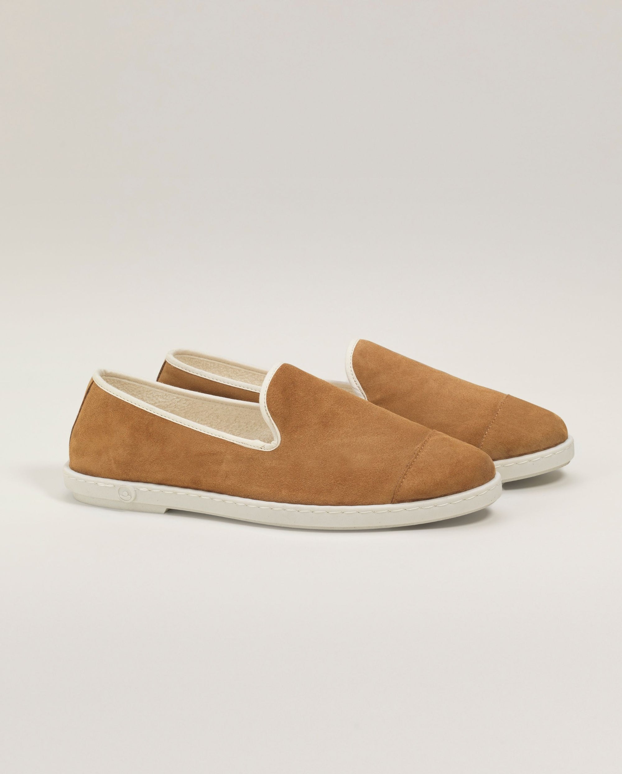 Chausson homme cuir, camel