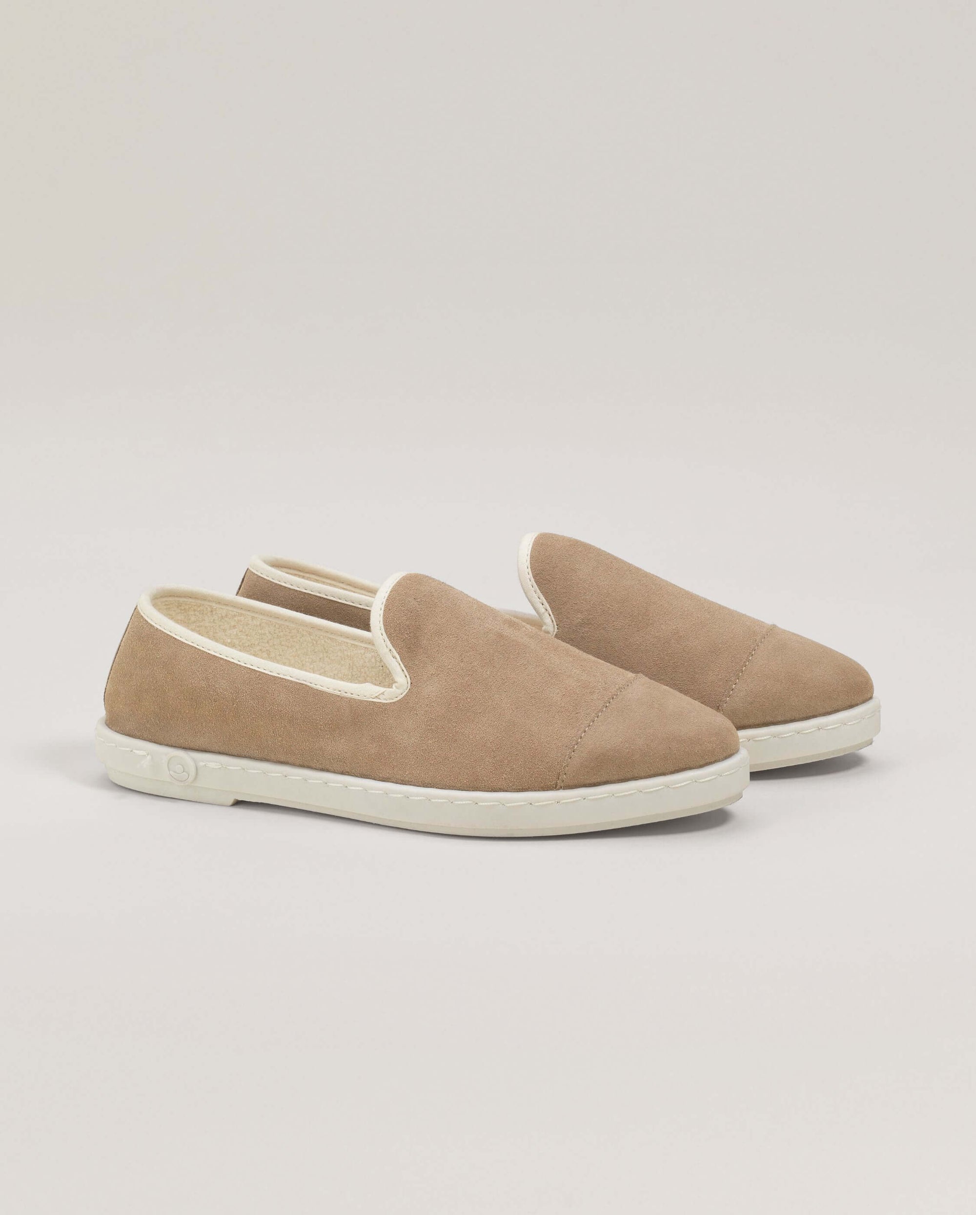 Chausson femme cuir, taupe