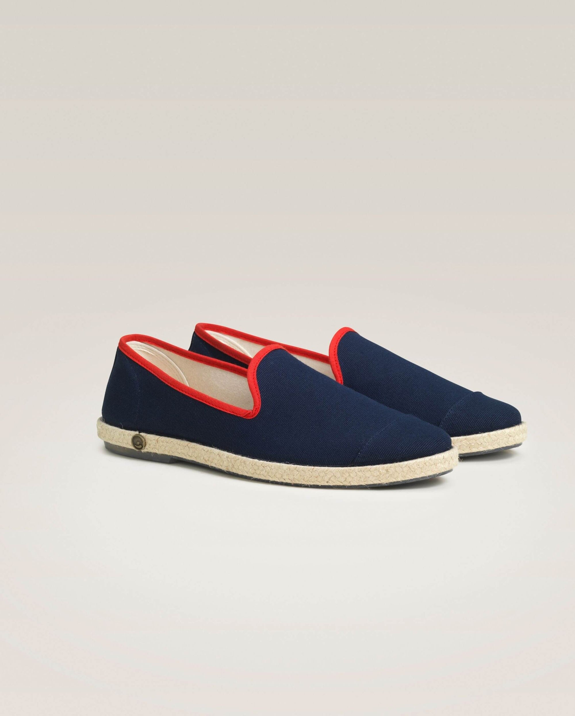 Men's recycled cotton espadrille, navy red