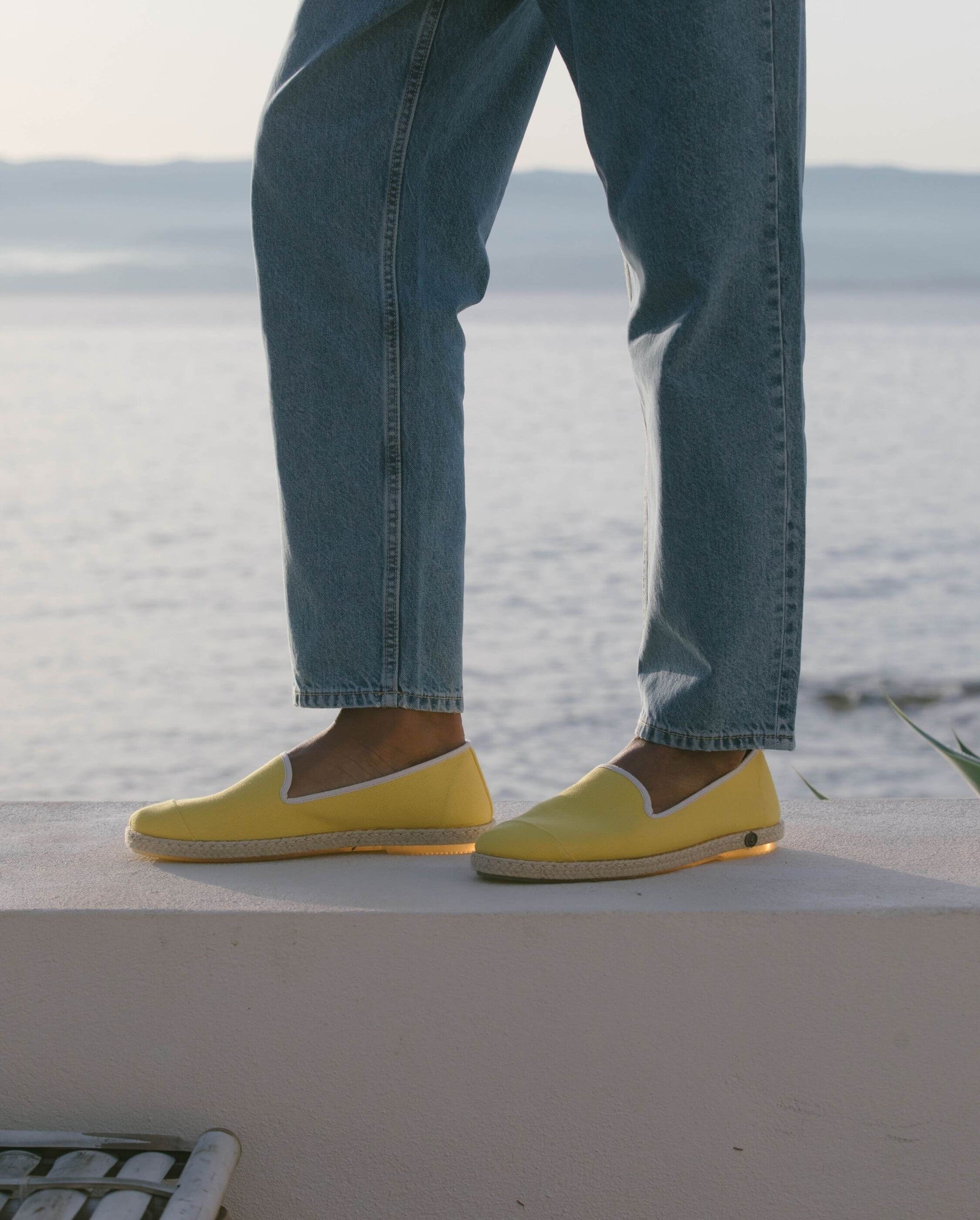 Men's espadrille, recycled cotton, yellow