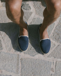 Men's espadrille, recycled cotton, navy