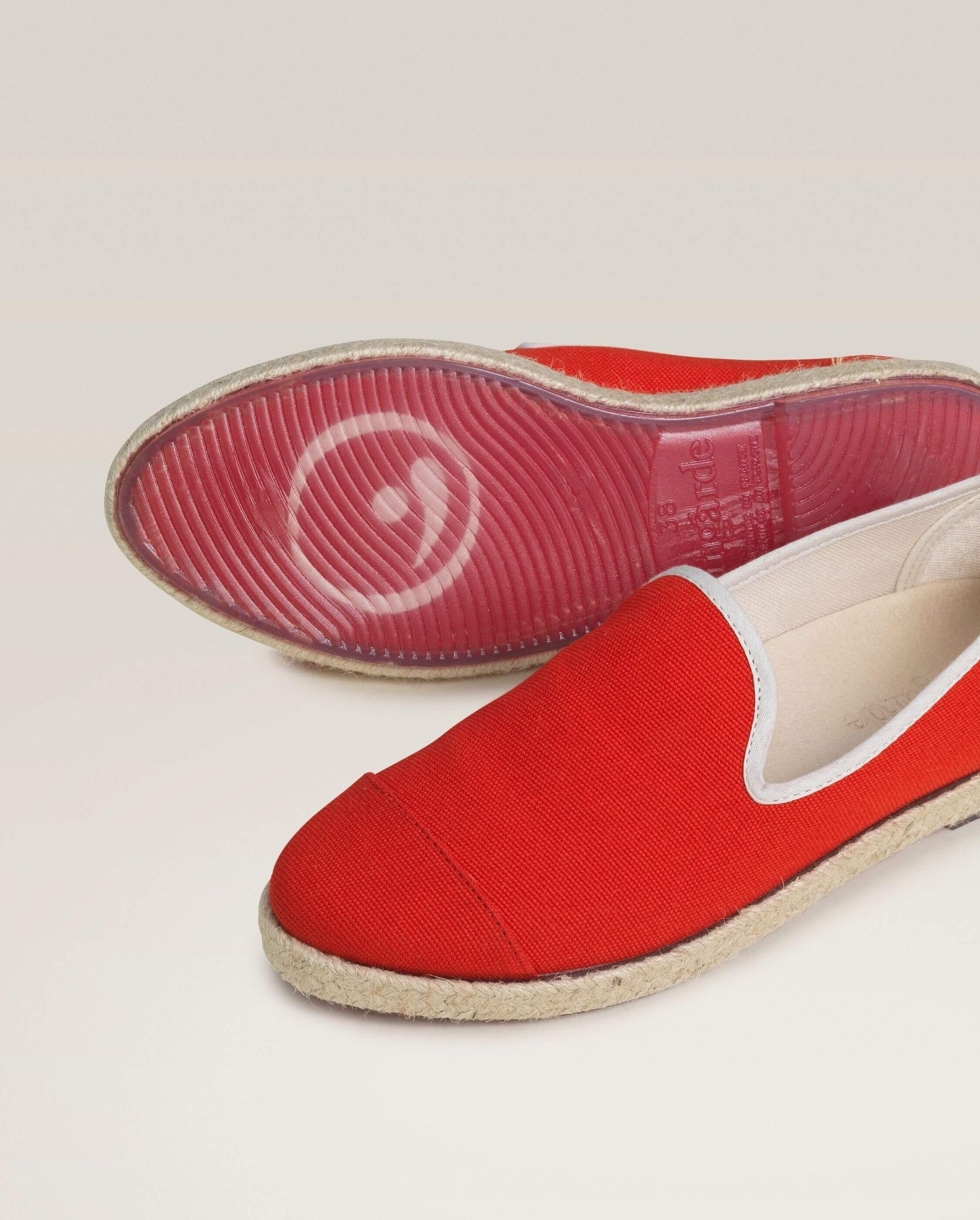 Men's espadrille, recycled cotton, red