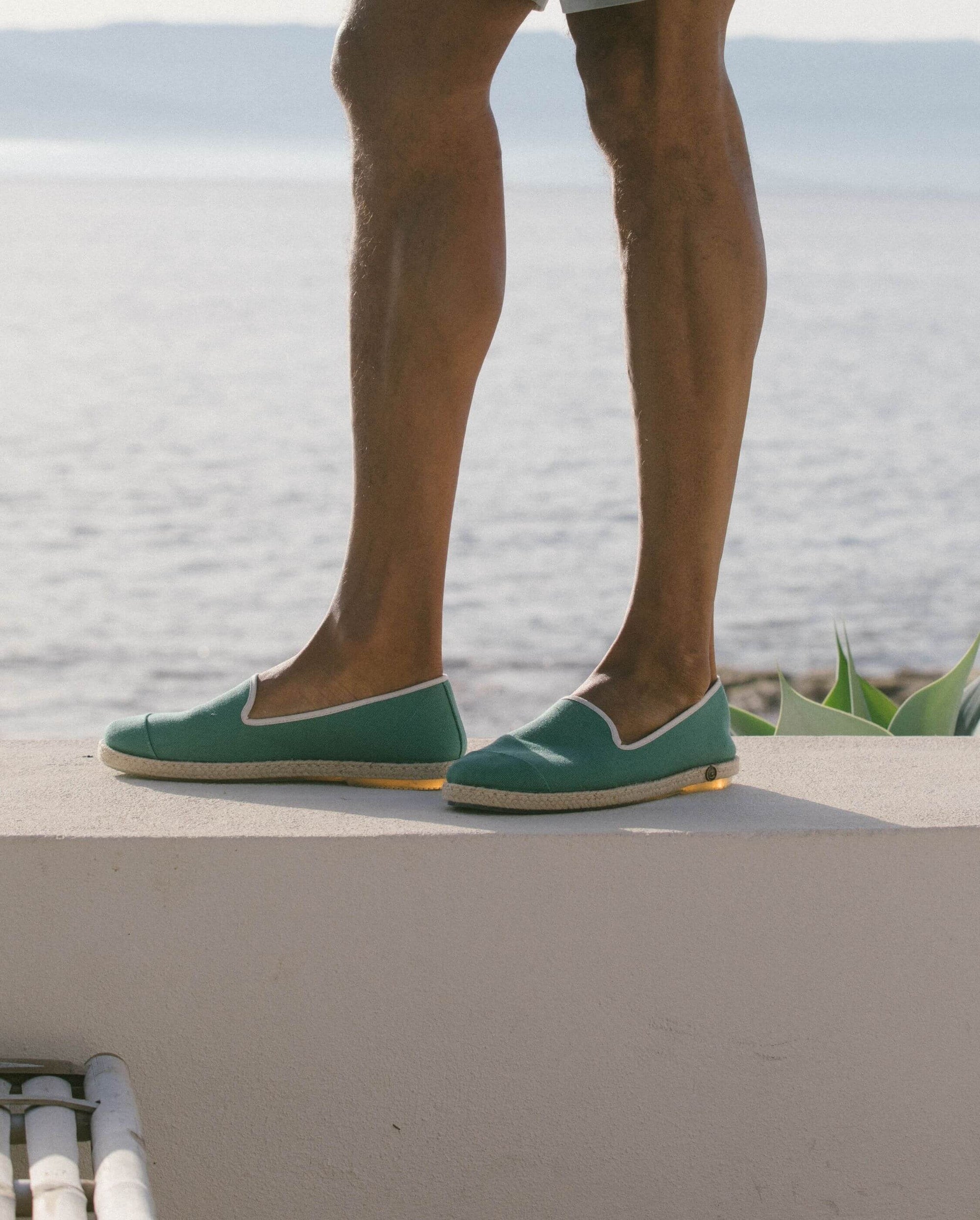 Men's espadrille, recycled cotton, green